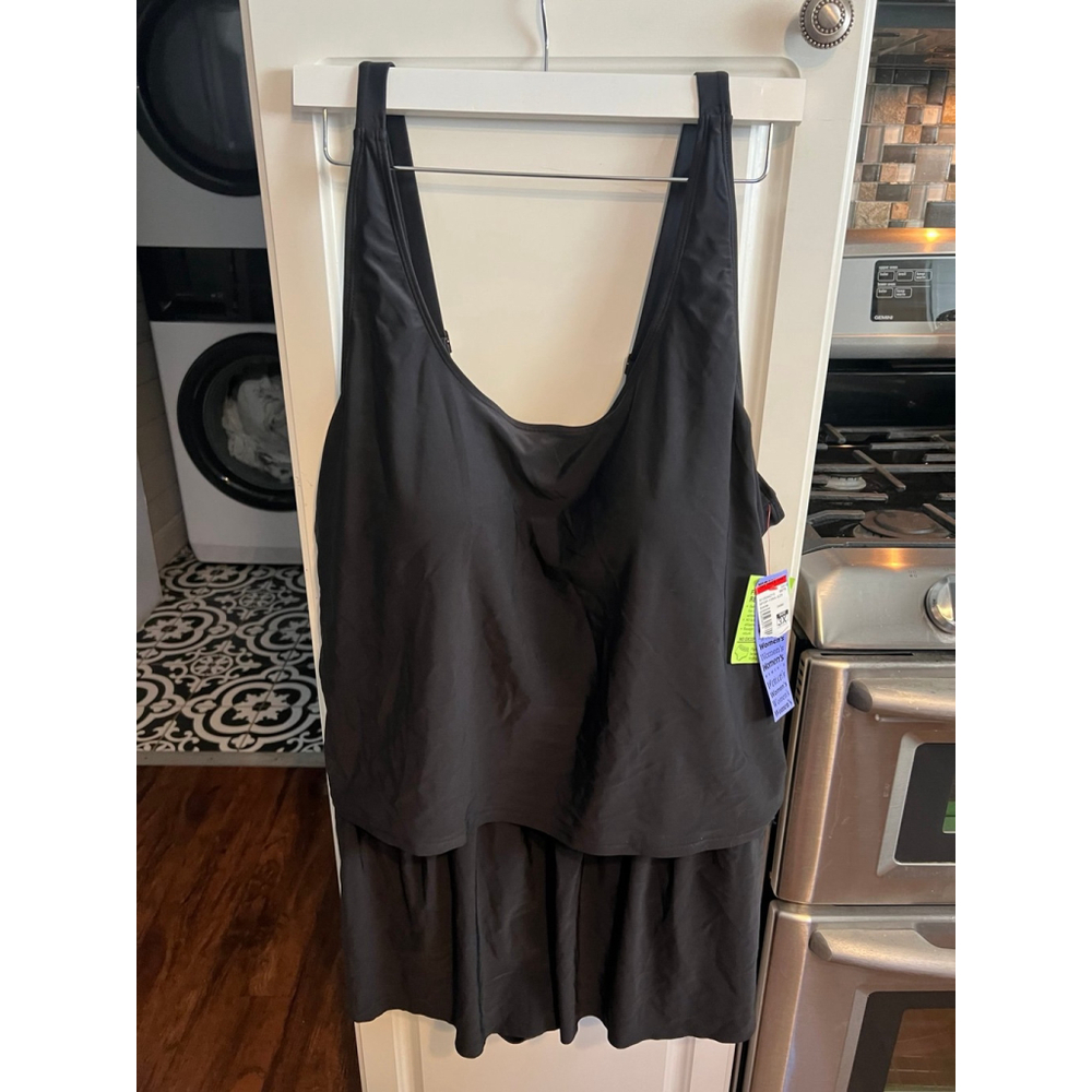 NWT Simply Fit Plus Black One Piece Swimdress - Picture 3 of 9